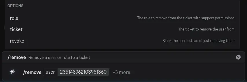 Remove user command